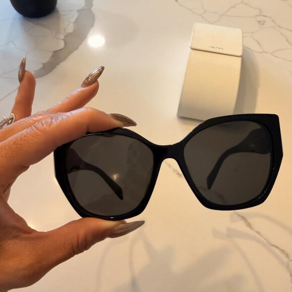 Prada Sunglasses - PR 19ZSF Black Frame. Grey Lenses - Picture 3 of 11